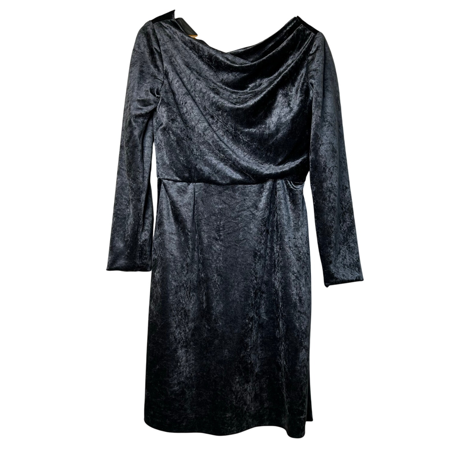 Siri Dress Lincoln Center 5506 Velvet Charcoal Gray Classic Formal Party Size M